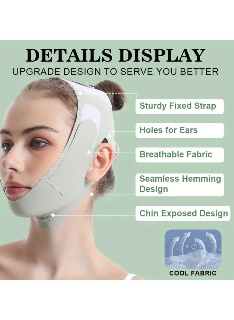 RTYY Double Chin Reducer,Women V Line Lifting Mask，V Line Mask Facial Slimming Strap,V Shape Face Lifting Sculpting Tool,Reusable Facial Lift Sleeping Slimming Mask Strap - Image 3