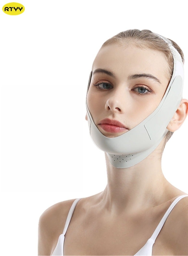 RTYY Double Chin Reducer,Women V Line Lifting Mask，V Line Mask Facial Slimming Strap,V Shape Face Lifting Sculpting Tool,Reusable Facial Lift Sleeping Slimming Mask Strap - Image 1