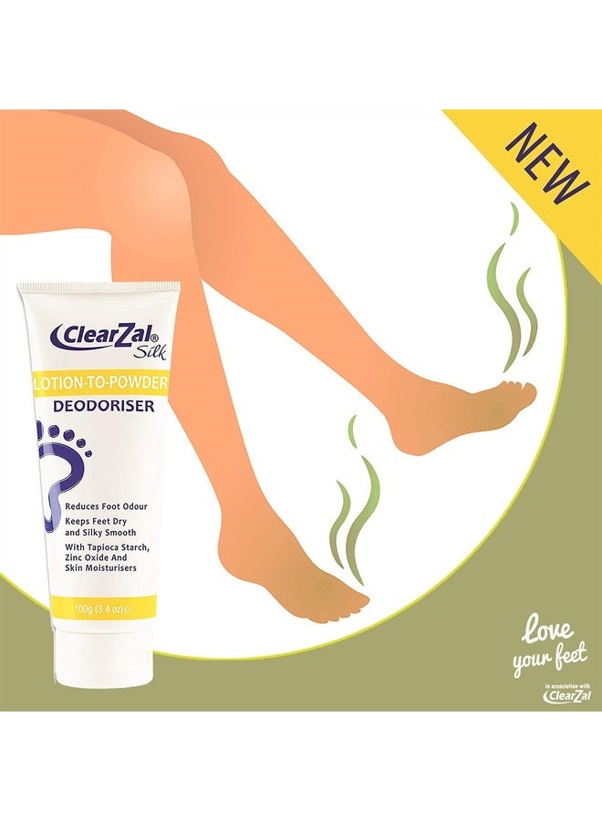 ClearZal Lotion to Powder, Deodorizing and Odor Eliminating Foot Cream That Goes On As a Cream and Dries To Powder, Leaves Feet Dry and Silky Smooth, 3.4 Ounce Tube - Image 3