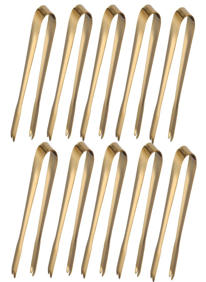 ميلالوكو ملقط صغير لتقديم المقبلات، ملقط للثلج، ملقط للسكر، ملقط مطبخ من الفولاذ المقاوم للصدأ، ملقط للمقبلات، مناسب لمقهى البار، حفلات الشاي، الحلويات، دلو السكر والثلج للحفلات (5.3 بوصة، ذهبي)