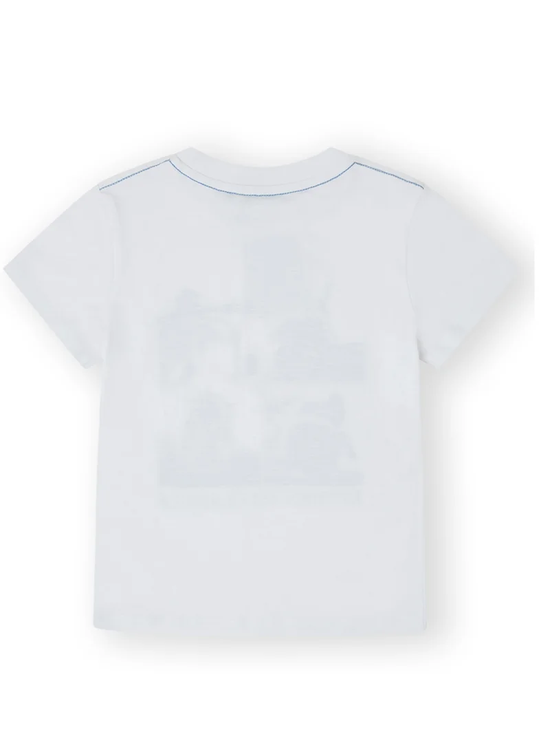 CANADA HOUSE Soft and Comfortable White 100% Organic Cotton T-shirt for Boys