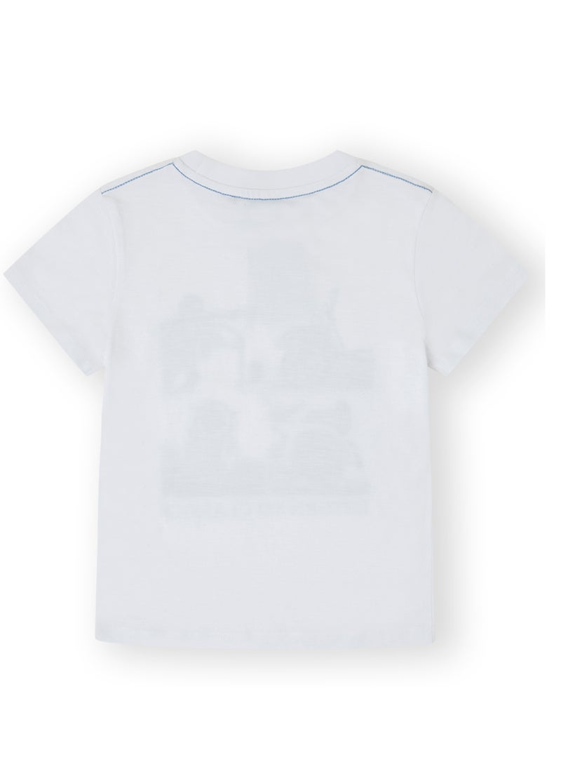CANADA HOUSE Soft and Comfortable White 100% Organic Cotton T-shirt for Boys  - Image 2