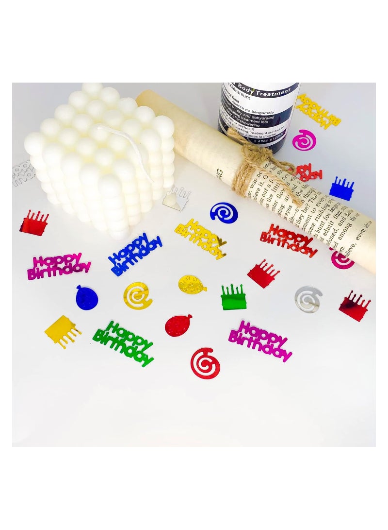 SOLARAE 1200PCS Multi-Color Happy Birthday Confetti, Metallic Glitter Table Sprinkles for Party Decorations, Perfect for Balloon Ribbons and DIY Crafts, Ideal for Birthday Celebrations. - Image 3