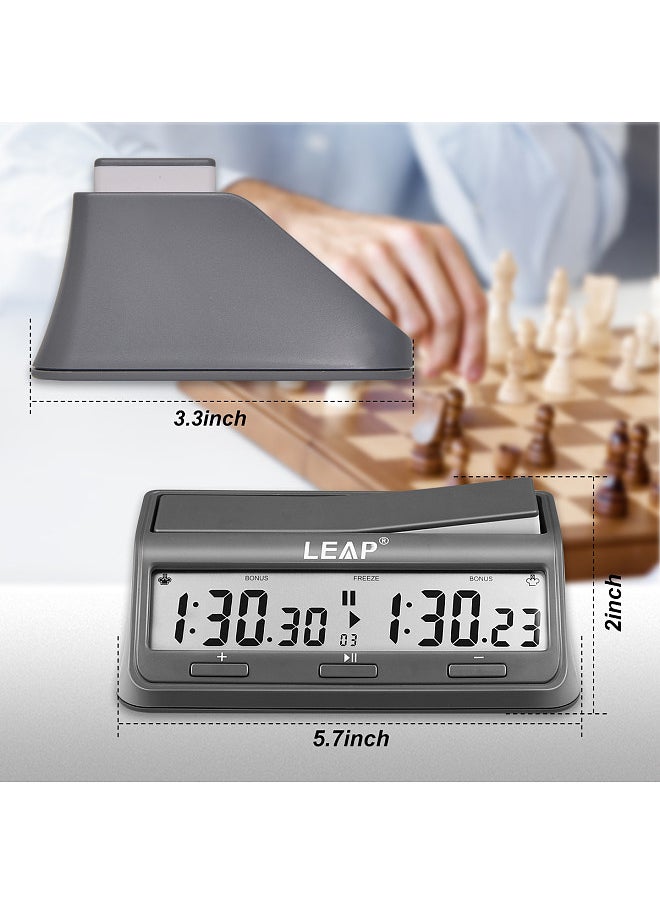LEAP - Chess Clock Digital Chess Timer Professional for Board Games Timer with 37 Preset Programme Countdown Bonus / Increment Delay Byo-yomi Restricted Moves Restrict Time Feature - Image 1