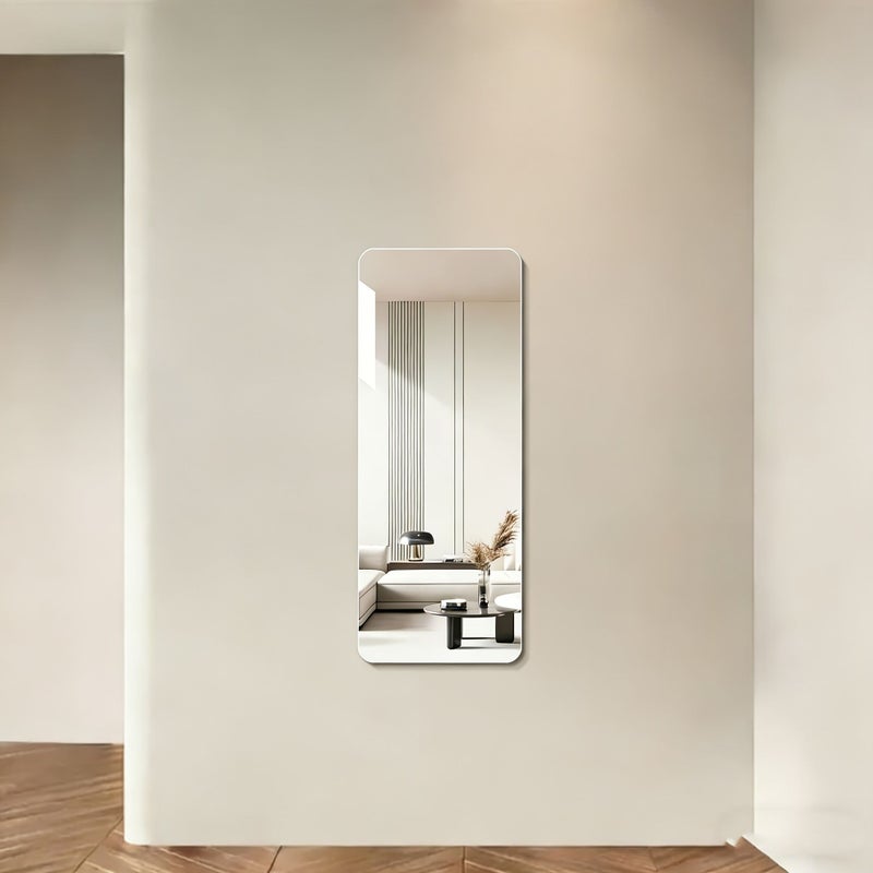1pc Rounded Corner Acrylic Full Length Mirror High Definition Home Wardrobe Wall Dressing Mirror No Drill Fitting Mirror For Bedroom Living Room Study Bathroom Entrance Size 11 81x35 43inch - Image 2