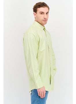Greg Norman Men Regular Fit Long Sleeve Textured Casual Shirt, Light Green  - Image 2
