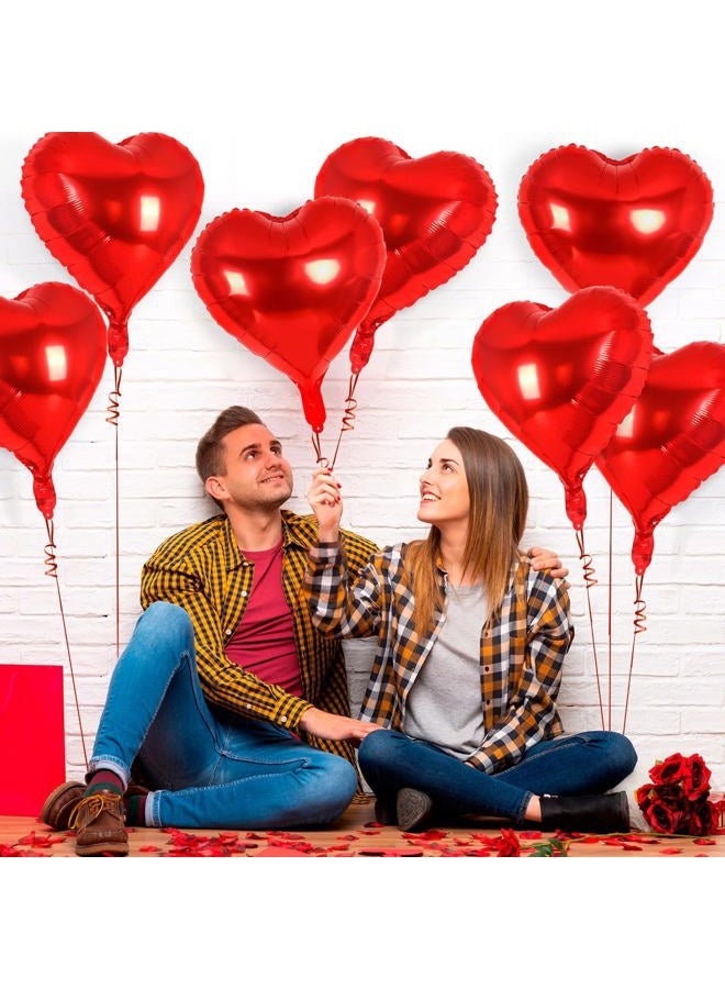YOTHORN 50 Pcs Red Heart Balloons,10 Inch Heart Shape Foil Balloons Love Balloon Valentine Balloon for Birthday Party Wedding Engagement Party Baby Shower Valentine Day Decorations (Red) - Image 4