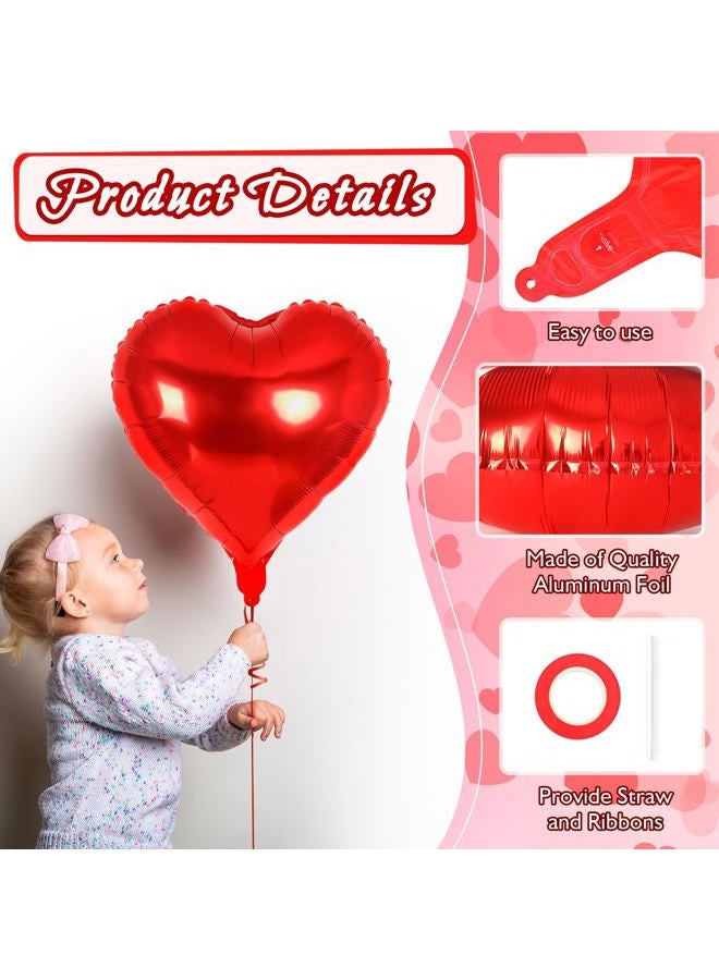 YOTHORN 50 Pcs Red Heart Balloons,10 Inch Heart Shape Foil Balloons Love Balloon Valentine Balloon for Birthday Party Wedding Engagement Party Baby Shower Valentine Day Decorations (Red) - Image 5