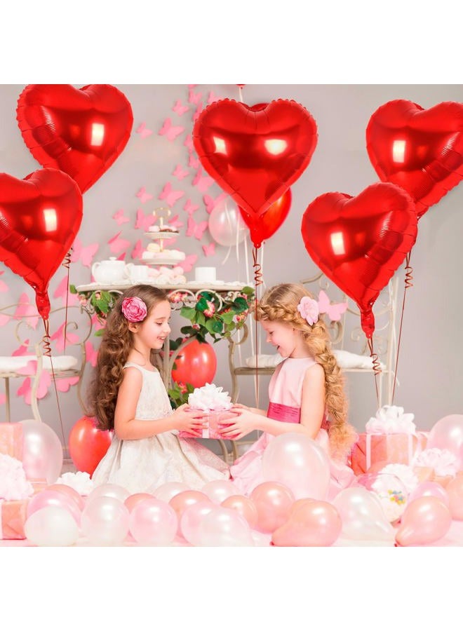 YOTHORN 50 Pcs Red Heart Balloons,10 Inch Heart Shape Foil Balloons Love Balloon Valentine Balloon for Birthday Party Wedding Engagement Party Baby Shower Valentine Day Decorations (Red) - Image 3