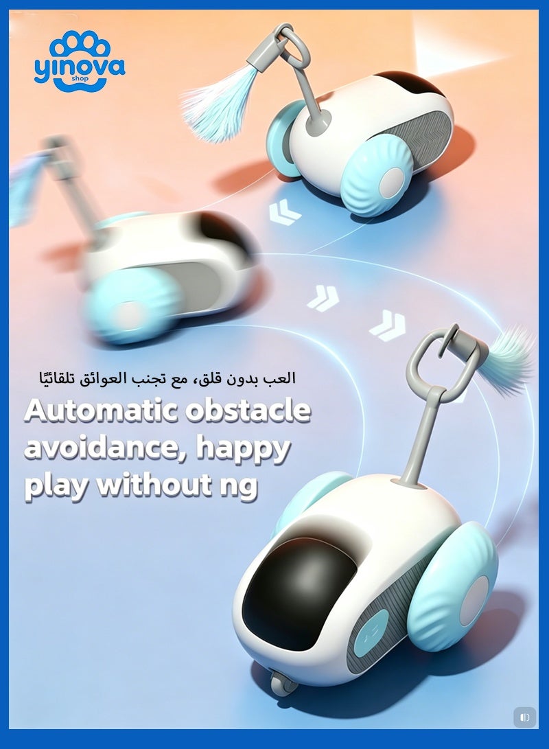 PetGravity Interactive cat Toy, Rechargeable, Automatic Moving Kitten Toy, New Type of cat Toy with Tail, Touch-Activated Kitten Toy for Play, Suitable for Indoor Boredom Relief for Adult Cats (Blue) - Image 3