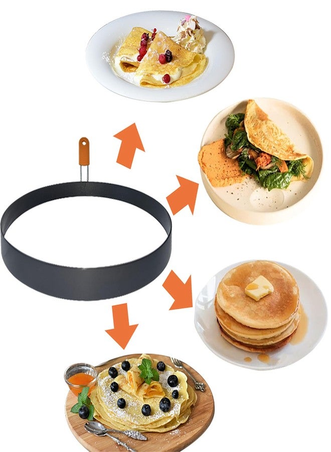 Eonenomi 2 Pack 6 Inch Pancake Ring for Griddle,6 Inch P Handle Omelet Rings for Griddle,Non-stick Stainless Steel Pancake Egg Ring Omelet Mold Pancake Maker Cake Creps with Silicone Handle - Image 4