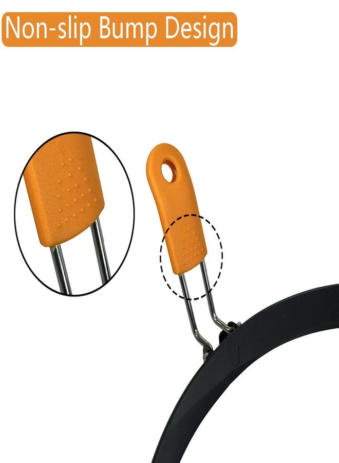Eonenomi 2 Pack 6 Inch Pancake Ring for Griddle,6 Inch P Handle Omelet Rings for Griddle,Non-stick Stainless Steel Pancake Egg Ring Omelet Mold Pancake Maker Cake Creps with Silicone Handle - Image 3