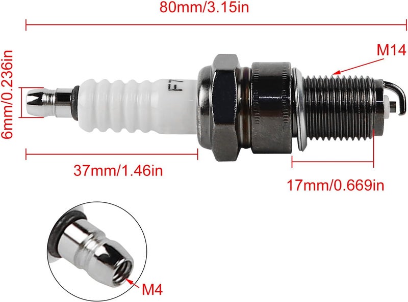 FLYPIG F7TC Standard Powersports Spark Plug For GCV160 GCV190 GX120 GX160 GX200 GX240 GX270 GX340 GX390 Generator Lawnmower Tractor Rototiller Water Pump Go Kart Mini Bike Tillage Polishing Machine - Image 2