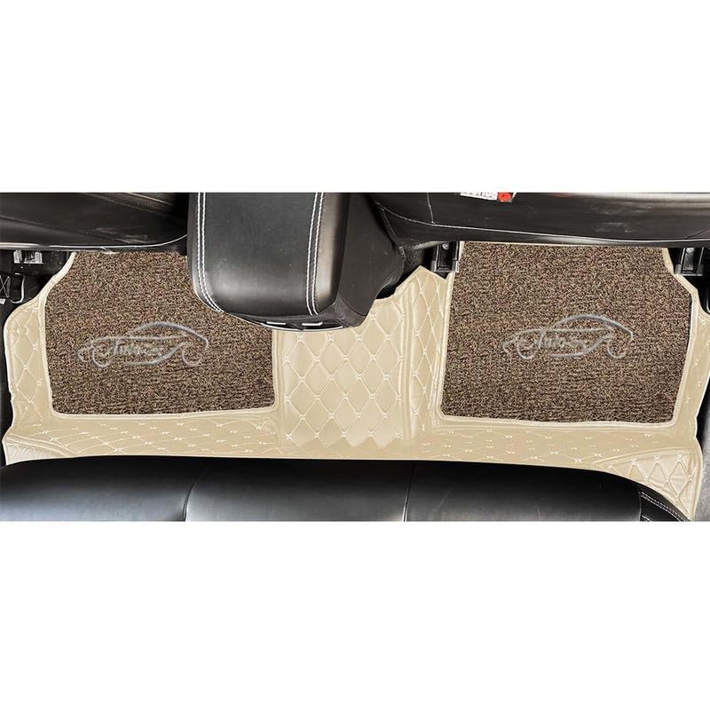 AutoZing® 7D Luxury Car Floor Mat for Honda City, 7 Layer PU Leather Foot Mats with Curly Noodle Pad, Heel Pad, Waterproof, Anti-Skid, Color - Beige - Image 5