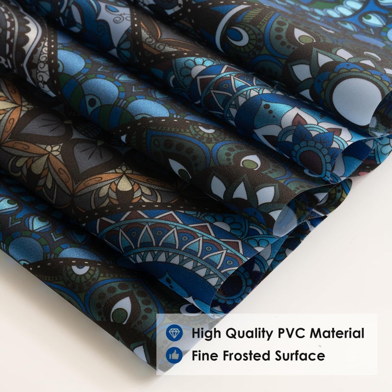 DKTIE Bathroom Window Privacy Film Decorative Films, Get Privacy While Still Letting Light Into Room, Included Tools Easy to Install, Static Cling Renter Frendly (B110-Blue, 17.7" x 78.7") - Image 3