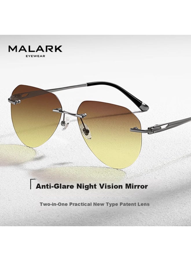 Morakot Molake Ultra-light Titanium Frameless Polarized Sungl For Men, Driving-specific Photochromic Sungl, Fishing Gl For Day And Night Use - Image 1
