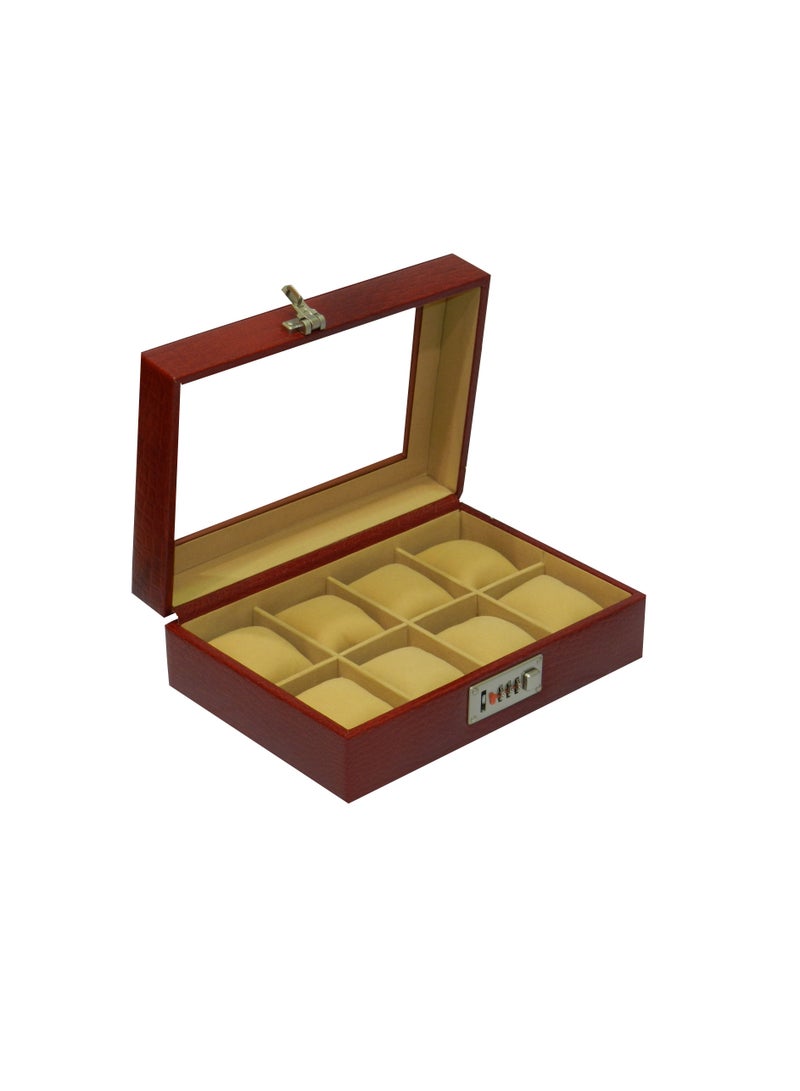 LAVERI LEATHER Laveri Watch Box for Men Women (08 Slots), Premium  Leather Watch Case  Organizer with Crystal Glass Top, Removable Pillow - Image 5