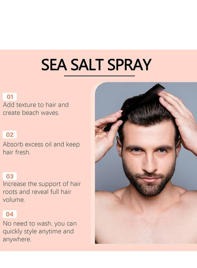 EELHOE Sea Salt Spray for Textured Beach Waves & Volume, Hair Texturizing Spray with Kelp for Men & Women, Adds Thickness & Shine for Fine or Wavy Hair (100ml/3.38oz) - Image 2