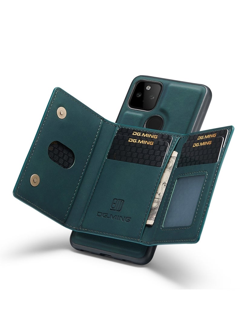 ديجمينغ كيس مي جراب حماية خلفي من الجلد الممتاز من دي جي. مينج، مزود بمحفظة كروت ثلاثية الطي مغناطيسية قابلة للفصل ومتوافق مع موبايل جوجل بيكسل 5 ايه 5 جي بلون اسود - Image 2