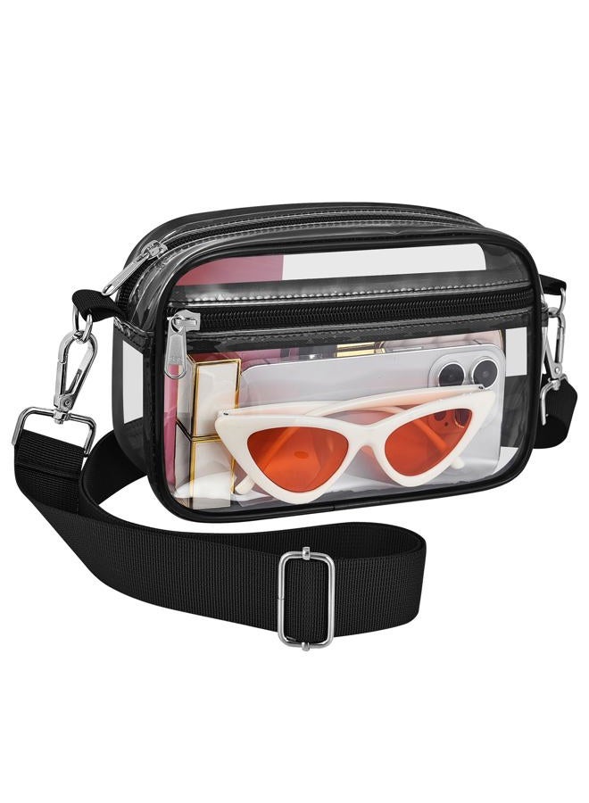 Bagenius Clear Crossbody Messenger Shoulder Bag Clear Purse Stadium Approved Suitable for Work, Travel, Workout, Concerts or Sports - Image 1