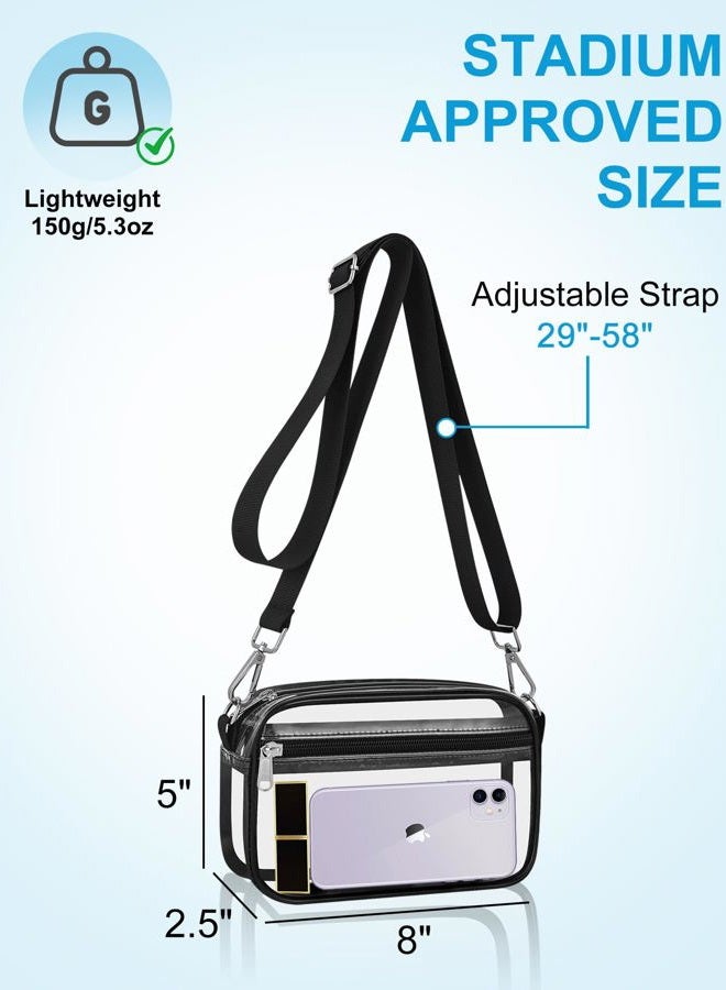 Bagenius Clear Crossbody Messenger Shoulder Bag Clear Purse Stadium Approved Suitable for Work, Travel, Workout, Concerts or Sports - Image 4