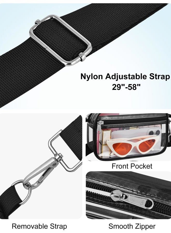 Bagenius Clear Crossbody Messenger Shoulder Bag Clear Purse Stadium Approved Suitable for Work, Travel, Workout, Concerts or Sports - Image 5