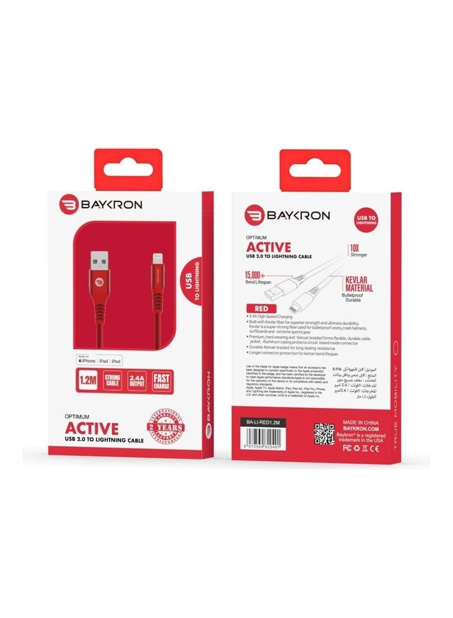 بايكرون كابل USB أحمر/أبيض - Image 1