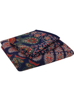Urban Magic Urban Magic 104 TC Cotton Double Printed Flat Bedsheet (Pack of 1, Navy Blue)  - Image 2
