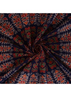 Urban Magic Urban Magic 104 TC Cotton Double Printed Flat Bedsheet (Pack of 1, Navy Blue)  - Image 5