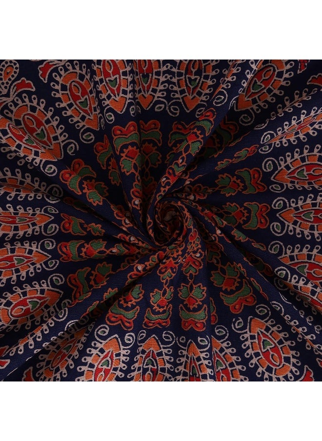 Urban Magic - Urban Magic 104 TC Cotton Double Printed Flat Bedsheet (Pack of 1, Navy Blue) - Image 1