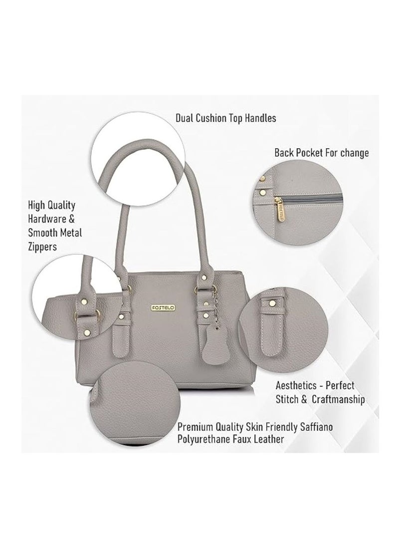 Fostelo - Women's Polyurethane Westside Handbag With 3 Zip Compartments, 1 Inside Zip Pocket And Back Zip Pocket - Image 1