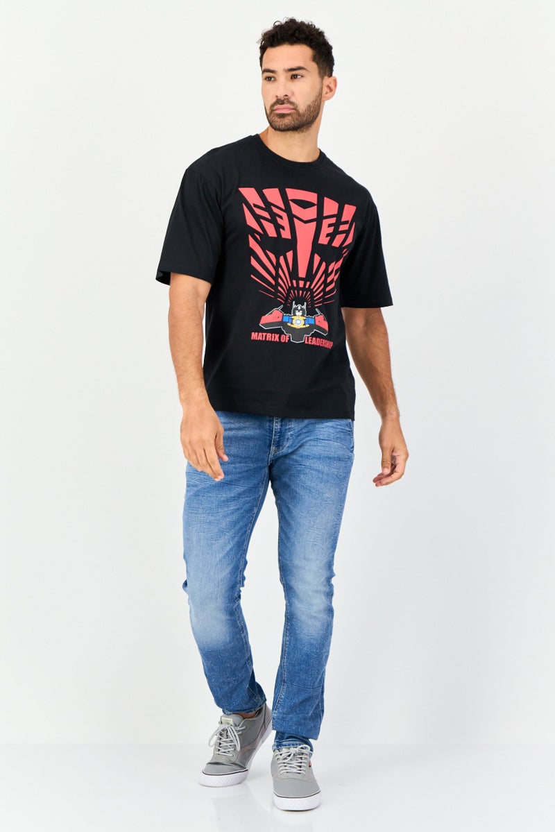 TRANSFORMERS Men Crew Neck Short Sleeves Graphic Print T-Shirt, Black - Image 2