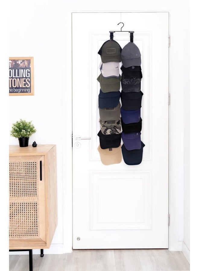 Mkono Mkono Closet Storage Rack Baseball Cap Keeper Hanger with 16 Hooks Modern Multifunctional Organizer for Door and Wall Fit Most Hats,  - Image 2