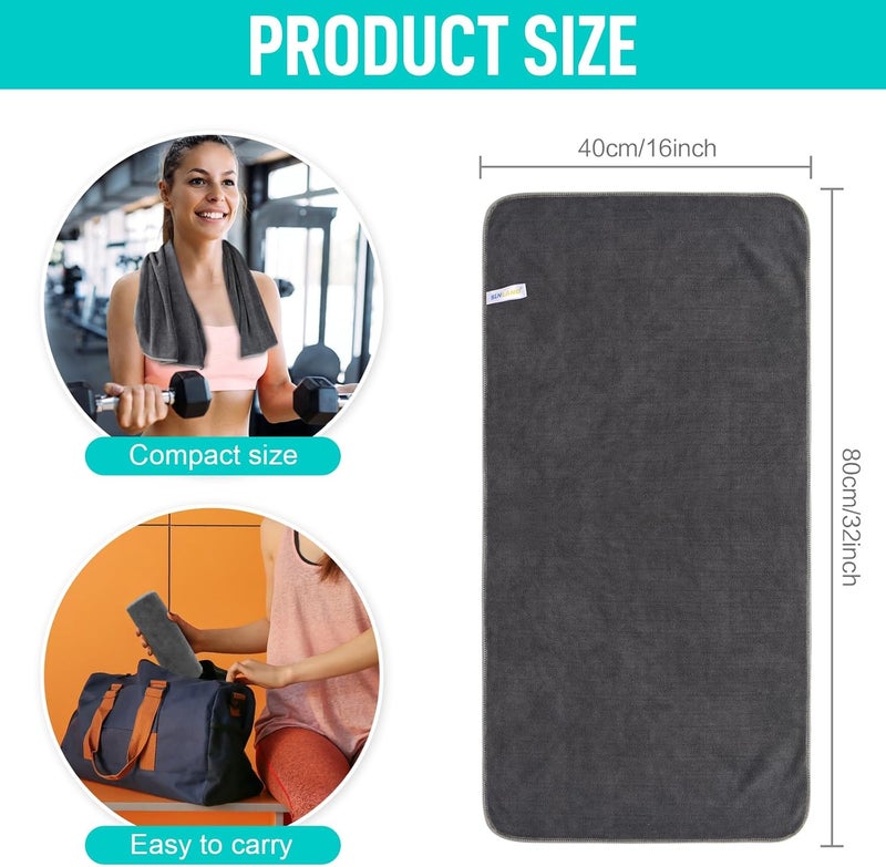 Sinland Microfiber Gym Towels Sports Fitness Workout Sweat Towel Super Soft and Absorbent 3 Pack 16 Inch X 32 Inch - Image 3