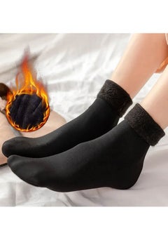 Muyixin Women Girl Winter Warm Thicken Cashmere Wool thermal Socks Velvet Boots Floor Snow Socks (Color : 3Black 3khaki)k  - Image 2