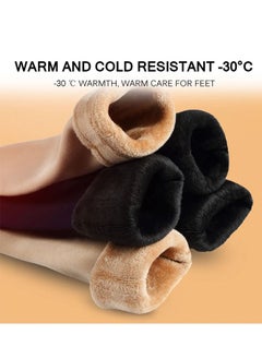 Muyixin Women Girl Winter Warm Thicken Cashmere Wool thermal Socks Velvet Boots Floor Snow Socks (Color : 3Black 3khaki)k  - Image 5