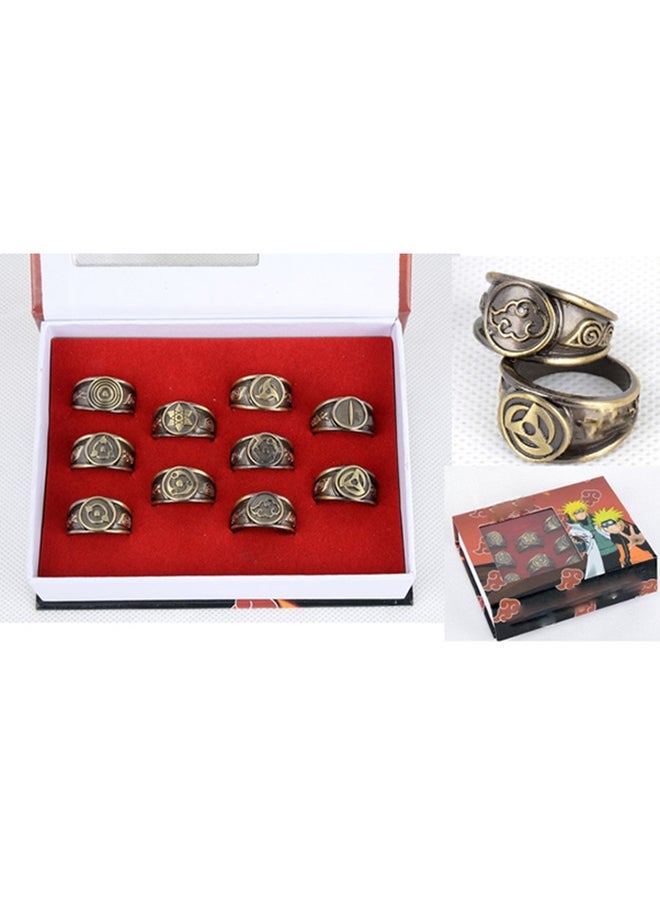 نيبمينينت 10-Piece Naruto Akatsuki Members Sharingan Rings Set 1.8centimeter - Image 3