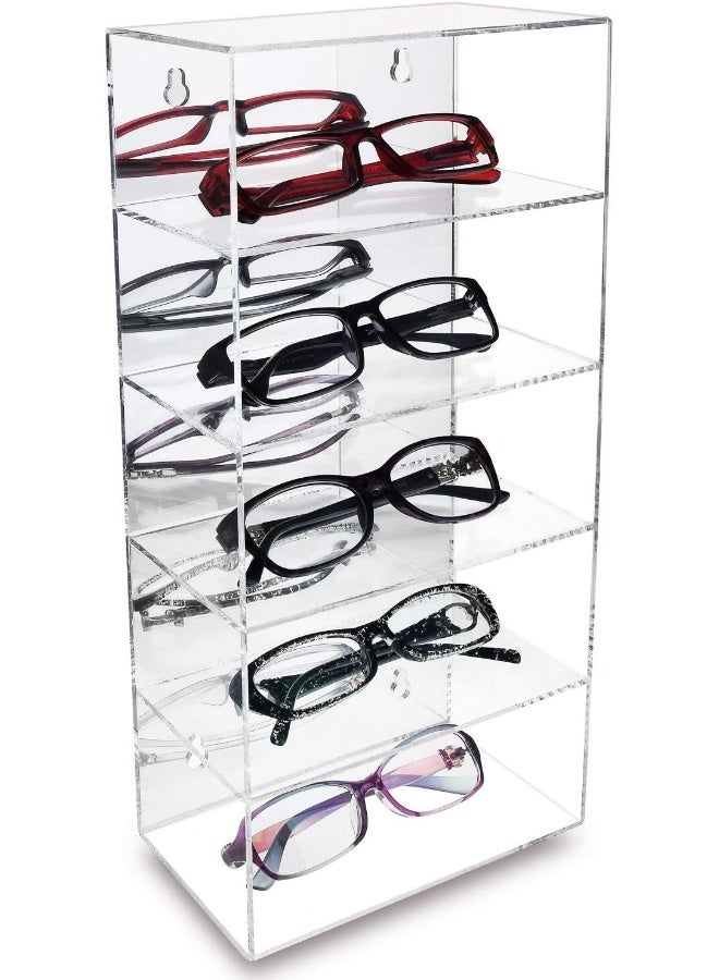 TPGP Mirrored Back Acrylic Display Case, 5-Level Collection Display Case for Mini Funko Pop Figures, Sunglasses Rack, Freestanding or Wall-Mounted, Acrylic Eyewear Display Case, Clear - Image 5