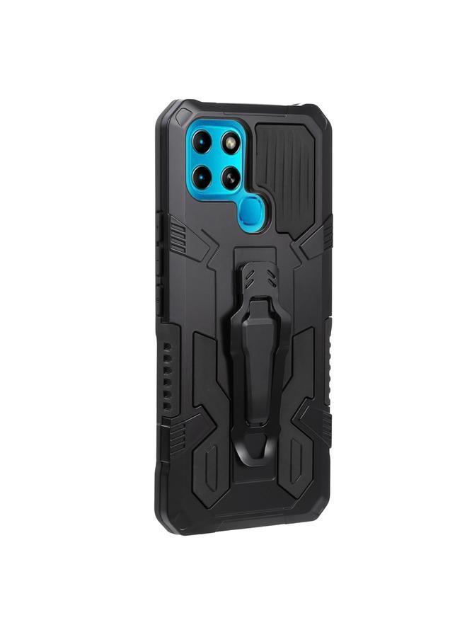 Zaboon Case For Infinix Smart 6 Armor Warrior Shockproof PC + TPU Lanyard Phone Case - Image 2