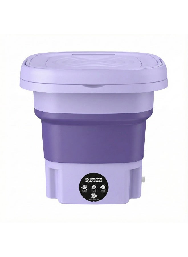 غسالة ملابس محمولة قابلة للطي صغيرة– غسيل سريع وفعال للملابس الداخلية والملابس الخفيفة، تصميم ذكي وصامت وسهل الحمل  - موف - Image 2