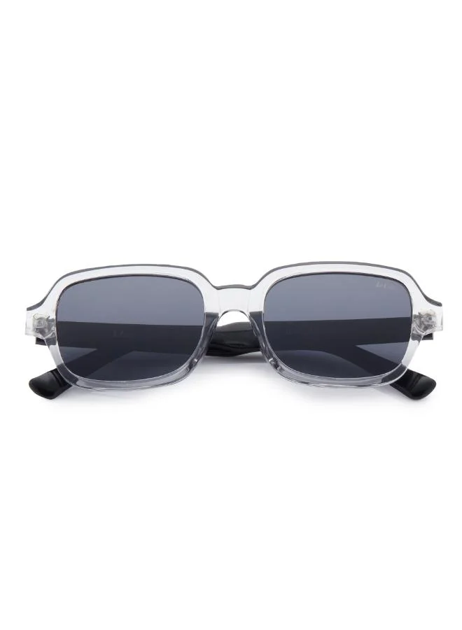 Lee Cooper Women's Polarized Sunglasses Grey Frame Clear Grey+Black Mirror Lens 53mm  - LC1213C04