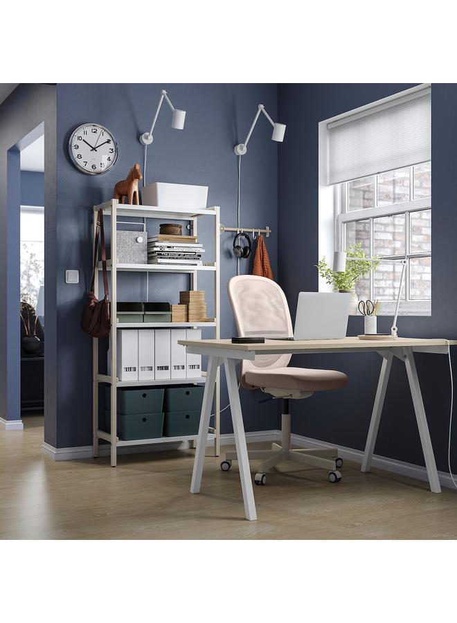 Zaboon Open Shelving Unit, Aspen/White, 70X34X154 Cm - Image 4