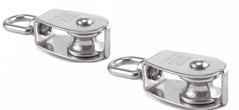 Stainless Steel Lifting Crane Pulley Clips for Outdoor Pulley System Pulleys for Rope Bird Feeder Sun Shade Tent Poles Kayak(5PCS,M15) - Image 1