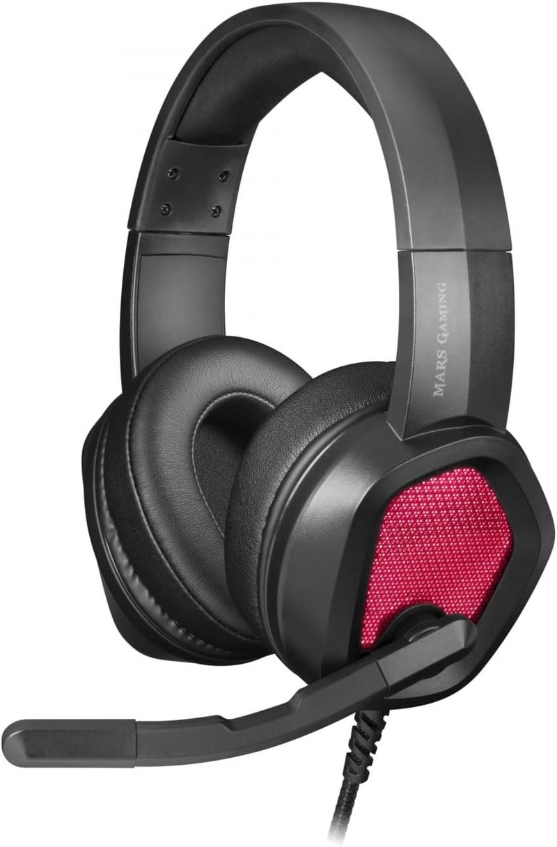 مارس_جيمنج Mars Gaming MH320 أسود، سماعة ألعاب نيوديميوم، تدفق RGB، ميكروفون وصندوق تحكم - Image 1