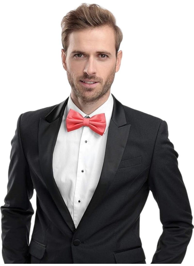 Trenderrs Men's Solid Color Satin Bow Tie  - Image 1