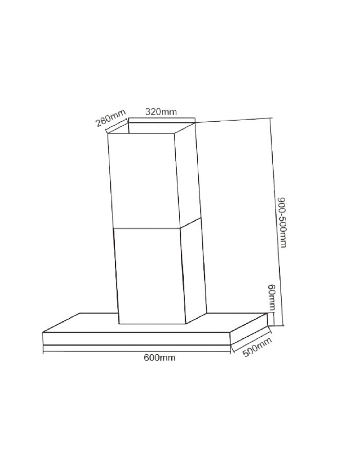 CM FLORENCE 60cm Wall Mounted Range Hood – Silver Hood with Hand Sensor, Touch Control & 1000 m³/h Airflow - Image 3