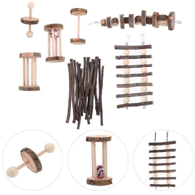 1 Set of Hamster Toys Hanging Chinchilla Toys Chew Toys Chinchilla Accessory Ladder Toy - Image 5