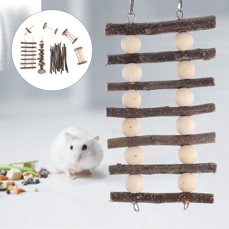 1 Set of Hamster Toys Hanging Chinchilla Toys Chew Toys Chinchilla Accessory Ladder Toy - Image 4