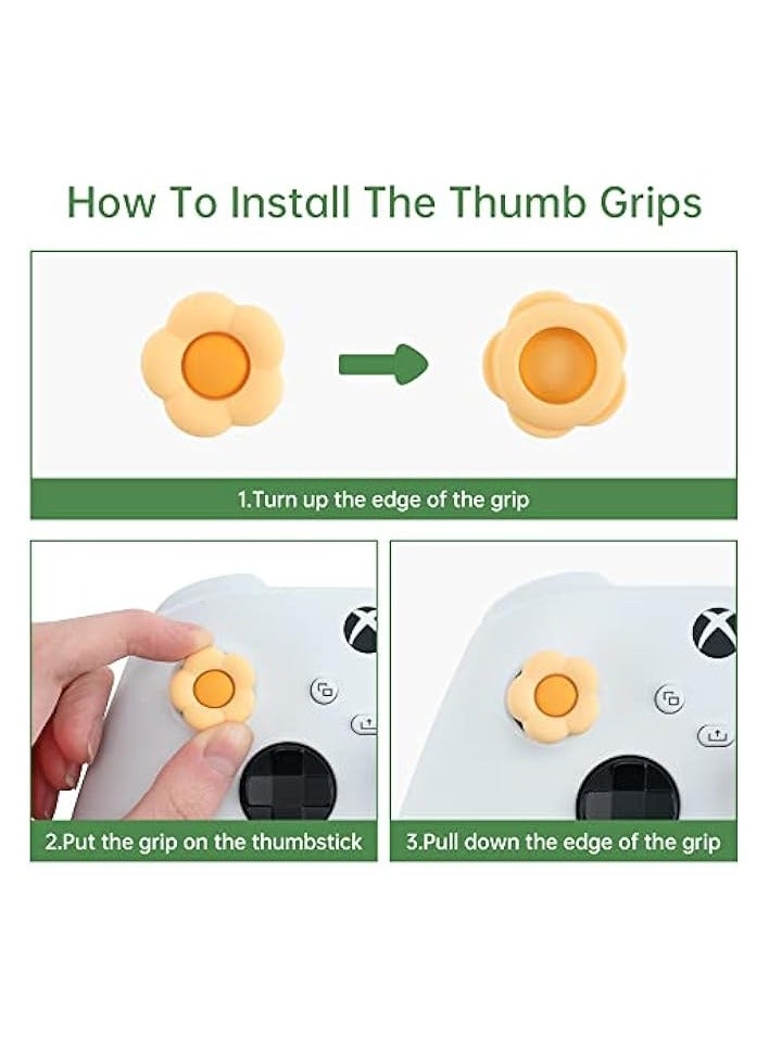 PROMASS Cute Xbox One Controller Thumb Grips, Soft Silicone Thumbsticks Cover Caps Set Compatible with Xbox One Controller, 2 Pair / 4 Pcs - Heart & Flower - Image 4