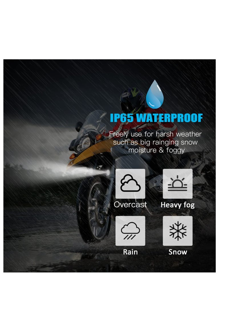 Excefore Motorcycle Driving Headlight Bulbs, 12000LM LED Driving Lights, Tri-Color Mini Led Headlights Fog Lights, 60W 6000K Super Bright Amber White Aux Spotlight, for Truck, ATV, SUV, Golf Cart (2 Pcs) - Image 5